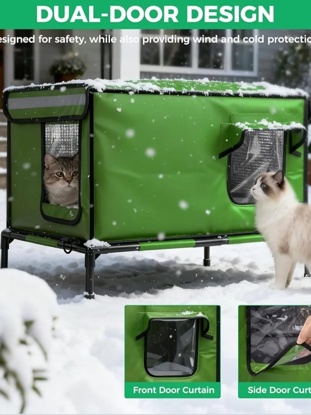 Heated Cat House for Ourdoors Water And Snow Proof